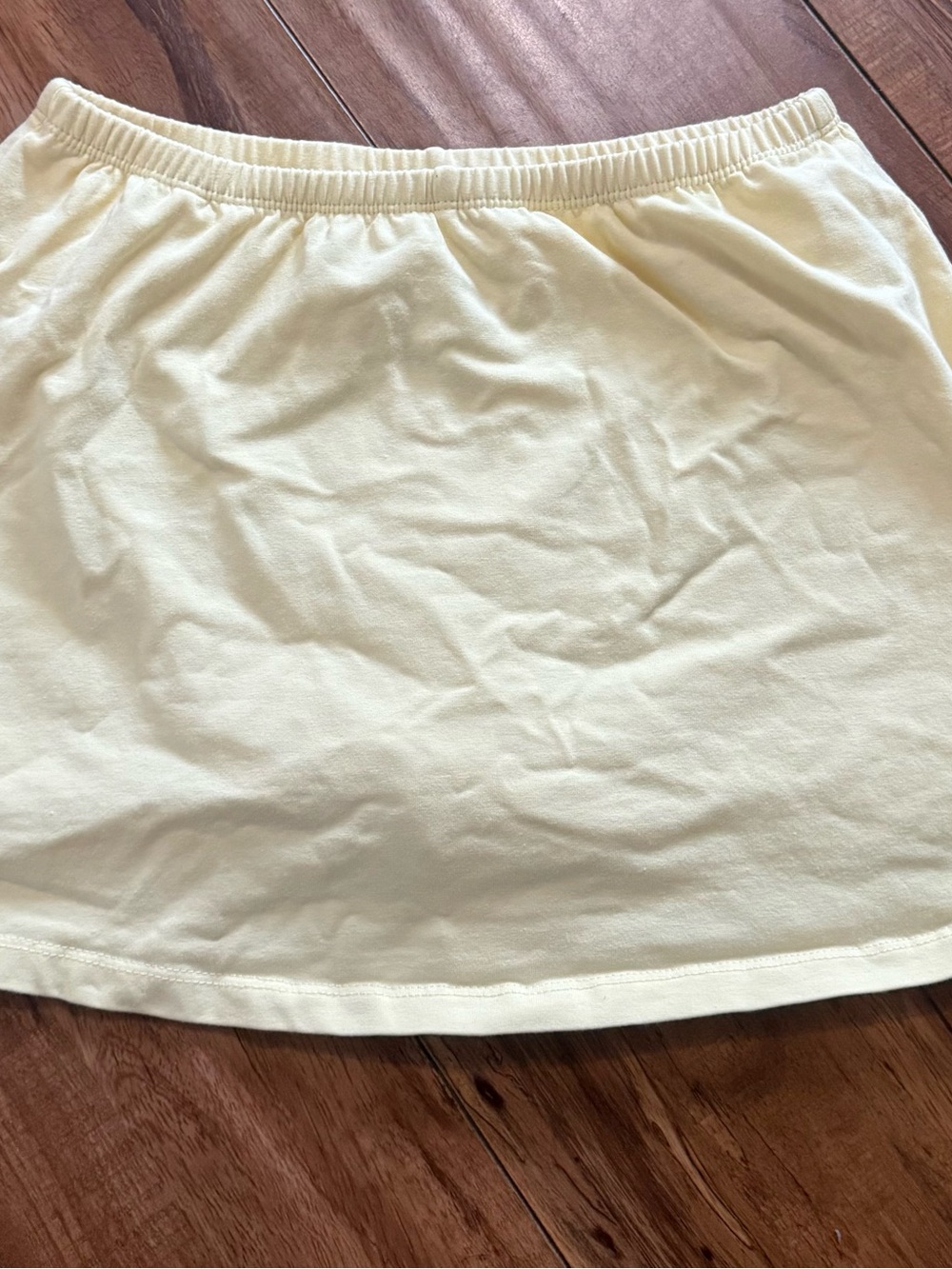 White Fox Boutique Butter Yellow Elastic Waist Mini Skort